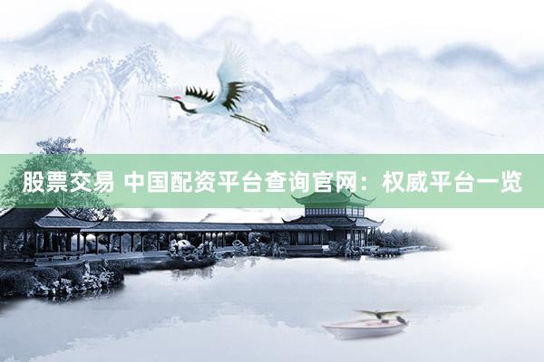 股票交易 中国配资平台查询官网：权威平台一览