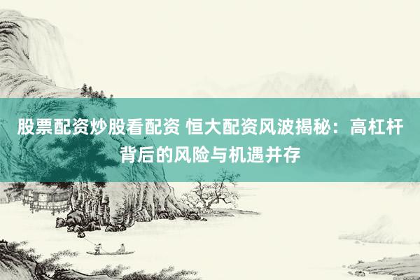股票配资炒股看配资 恒大配资风波揭秘：高杠杆背后的风险与机遇并存