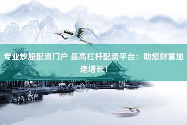 专业炒股配资门户 最高杠杆配资平台：助您财富加速增长！