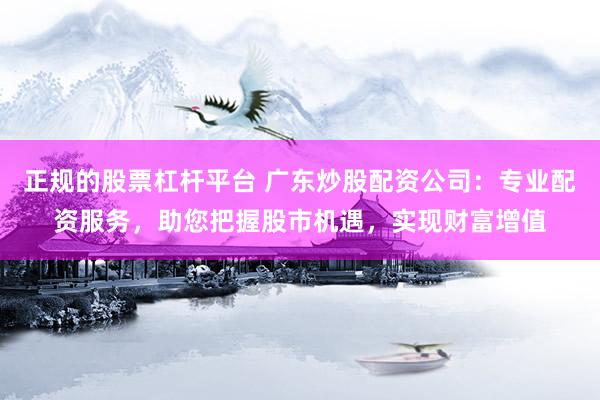 正规的股票杠杆平台 广东炒股配资公司：专业配资服务，助您把握股市机遇，实现财富增值