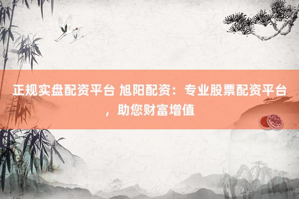 正规实盘配资平台 旭阳配资：专业股票配资平台，助您财富增值