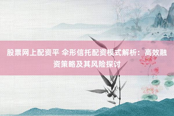 股票网上配资平 伞形信托配资模式解析:高效融资策略及其风险探讨