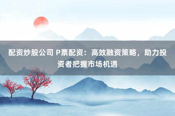 配资炒股公司 P票配资：高效融资策略，助力投资者把握市场机遇