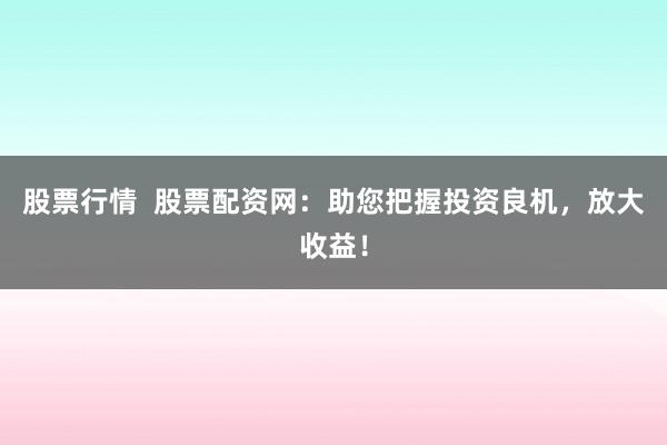 股票行情 股票配资网:助您把握投资良机,放大收益!