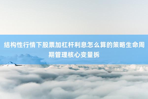 结构性行情下股票加杠杆利息怎么算的策略生命周期管理核心变量拆