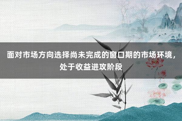 面对市场方向选择尚未完成的窗口期的市场环境，处于收益进攻阶段
