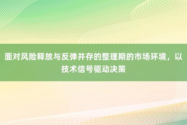 面对风险释放与反弹并存的整理期的市场环境,以技术信号驱动决策