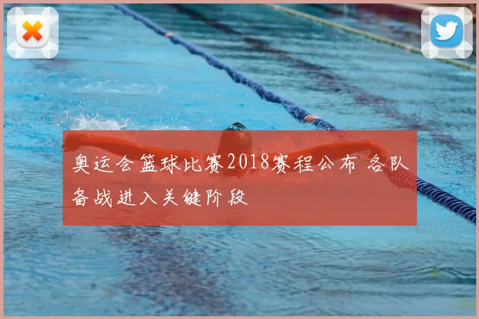 奥运会篮球比赛2018赛程公布 各队备战进入关键阶段